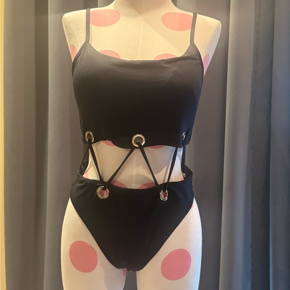 Victoria's Secret Cross Lace Eyelet
One-Piece Swimsuit